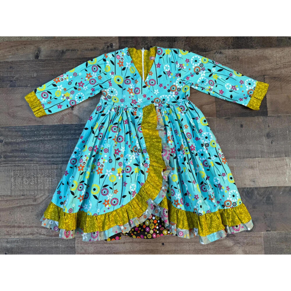 Jelly The Pug Kid Girl Floral Fall Dress Size 5 5T